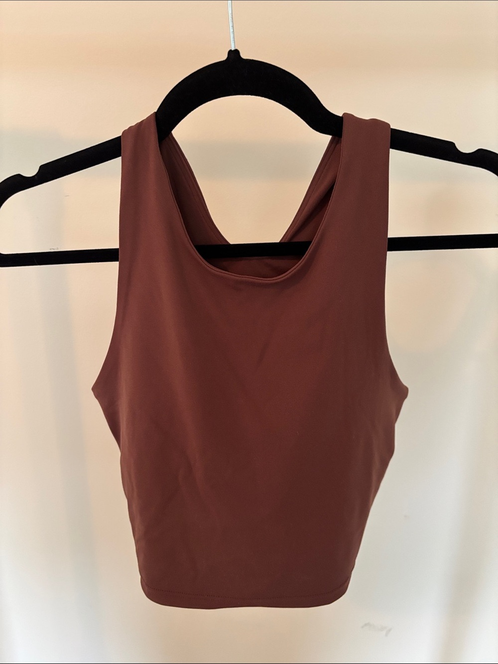Quince Brown Cropped Racerback Active Top